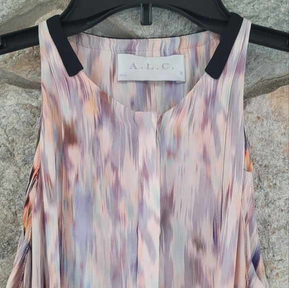 A.L.C Watercolor 100% Silk Maxi Dress 2 - Picture 5 of 8